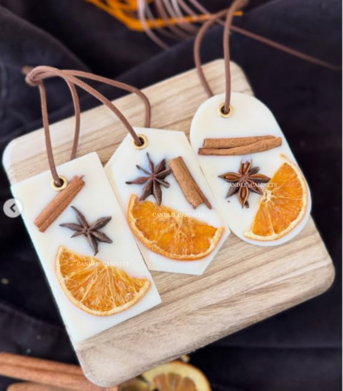 CANDLE CABINETS Autumn Scented Wax Sachet – 100% Natural Soy Wax Air Freshener for Wardrobe, Closet & Drawers – Maple, Cinnamon, Orange Blossom & Soft Vanilla Blend (Pack of 3)