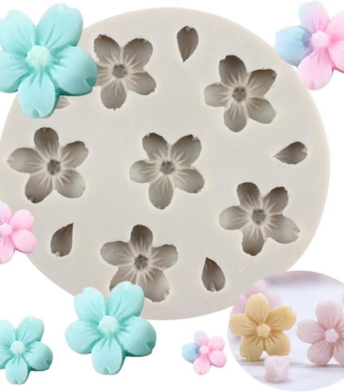 11 cavity flower & leaf fondant mold plum cherry blossom fondant moulds