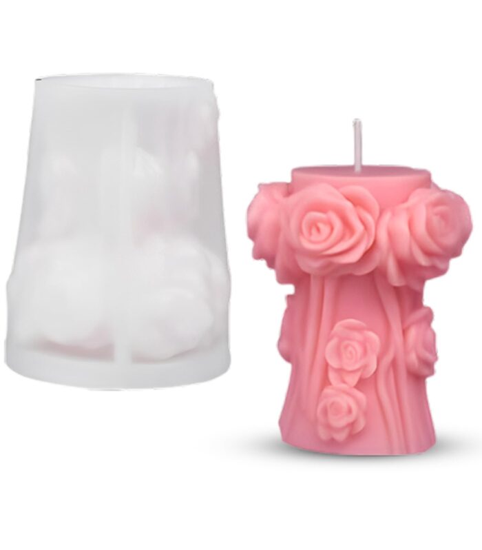 Rose Flower Column PIllar Mold C