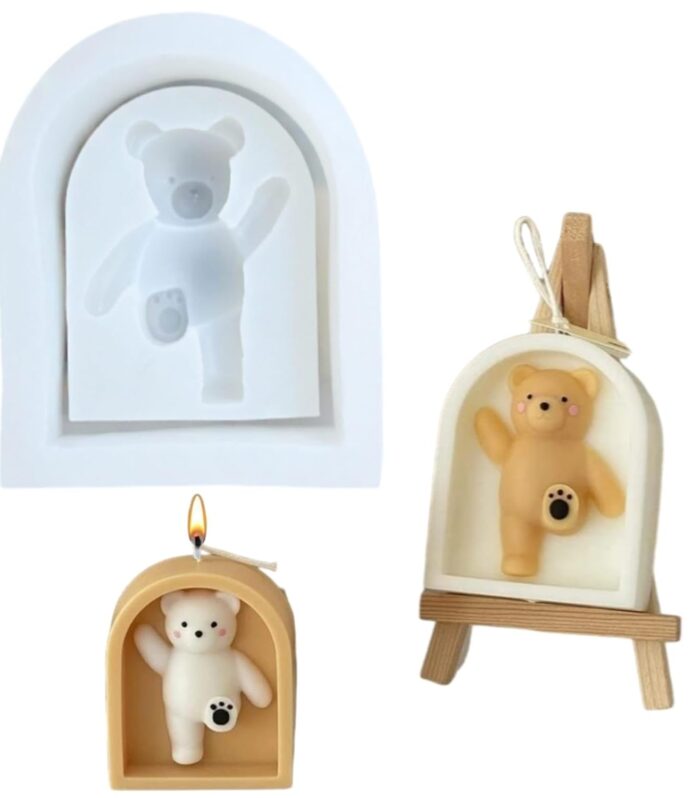 Cute Little Bear Arch Door Frame / Kick Bear Candle Mold