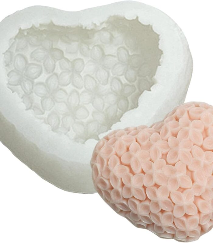 Heart Flower Pattern Candle Mould