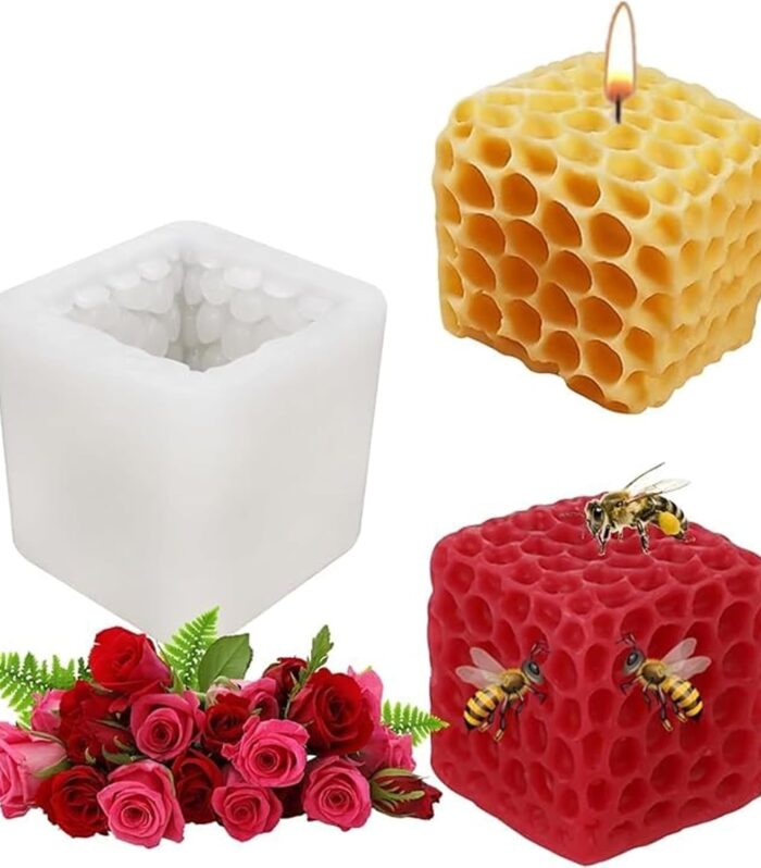 Honeycomb Shape Square Cube Candle Mold