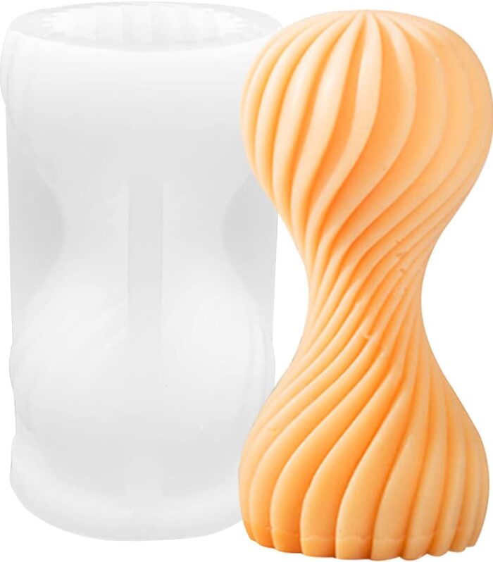 3D Round Wave Twirl Candle Mold