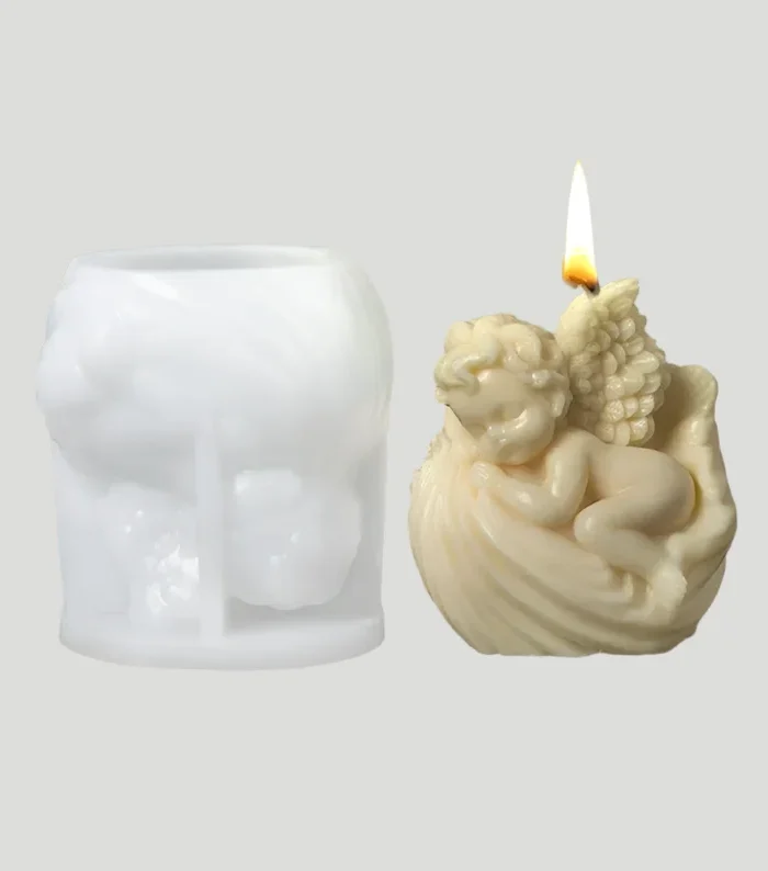 3D shell Angel Candle Silicone Mold B
