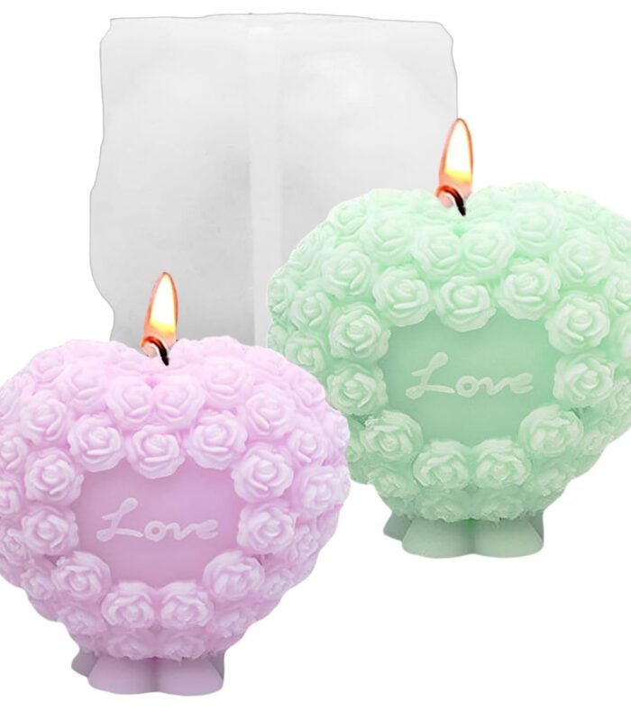 Rose Love Heart Pillar Mould
