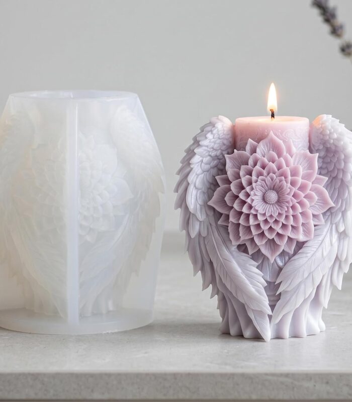 Angel Wings Pillar Candle Mould