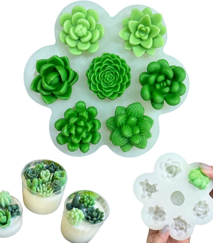 Succulent Cactus Candle Mold - 7 Cavity