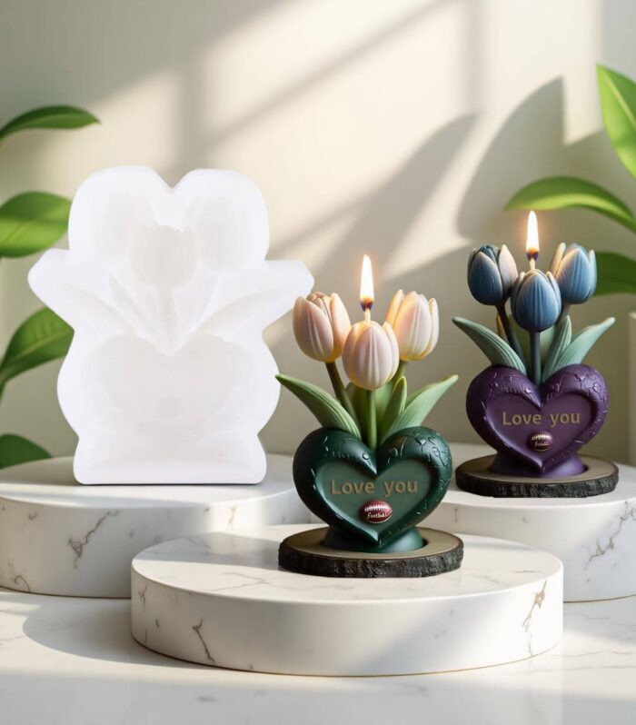 Heart Tulip Flower Mold Love You