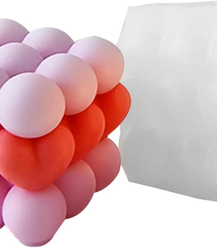 Bubble Heart Cube Candle Mold