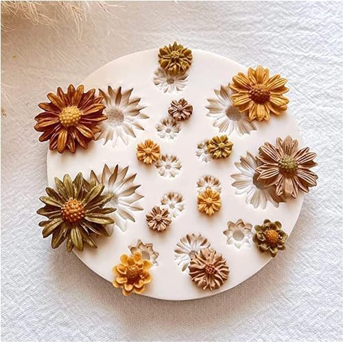 13 Cavity Daisy Flower Silicone Fondant Mould Bouquet