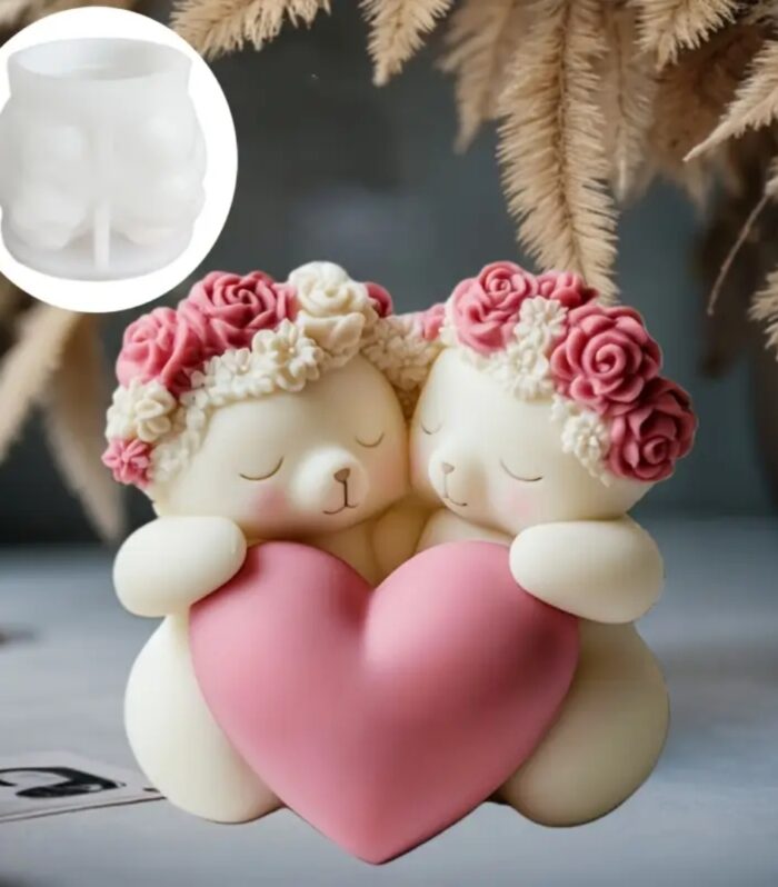 Rose Heart Shaped Love Couple Teddy Bear