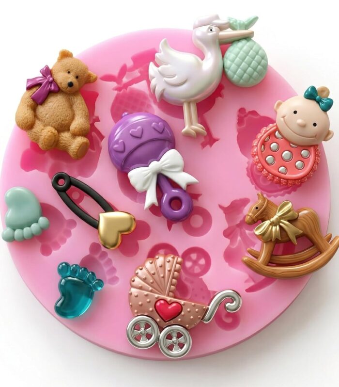 Baby Hairpin Little Feet Silicone Mold Small - White