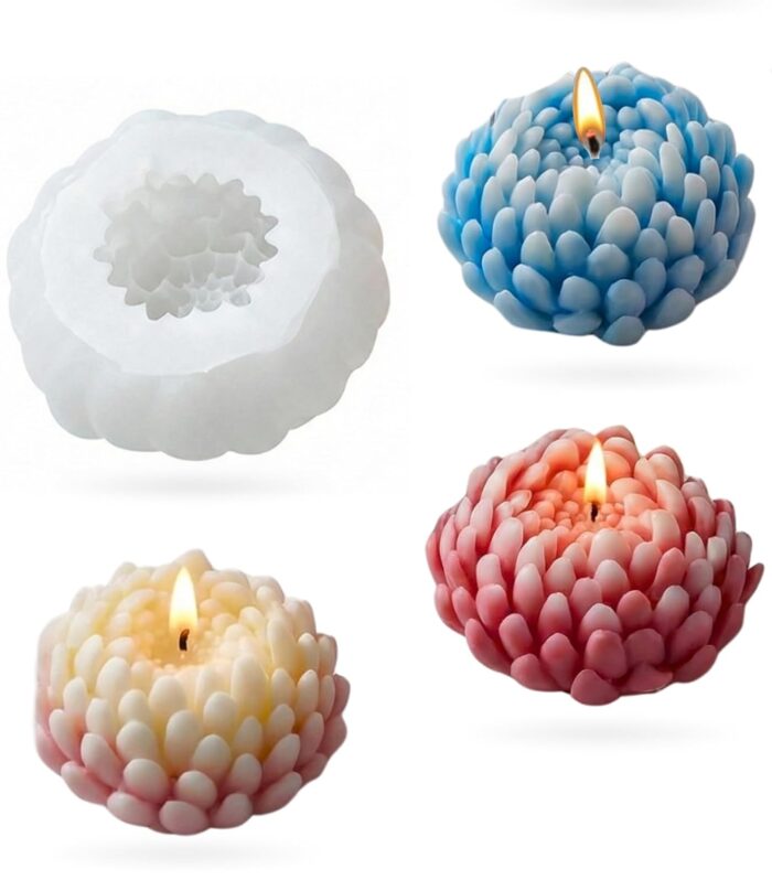 Chrysanthemum/Peony Style Decorative Candle Mould