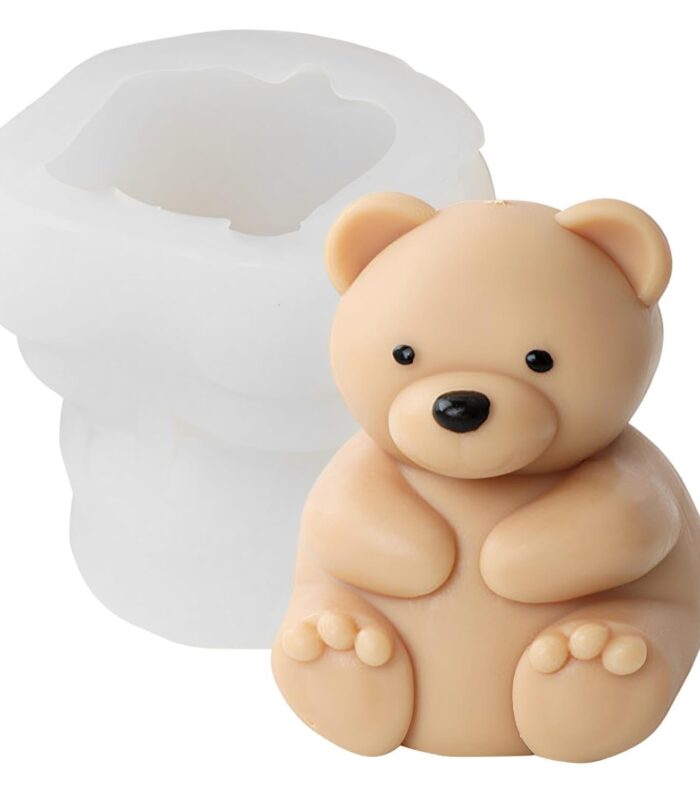 Teddy Bear Candle Mould Sitting Large
