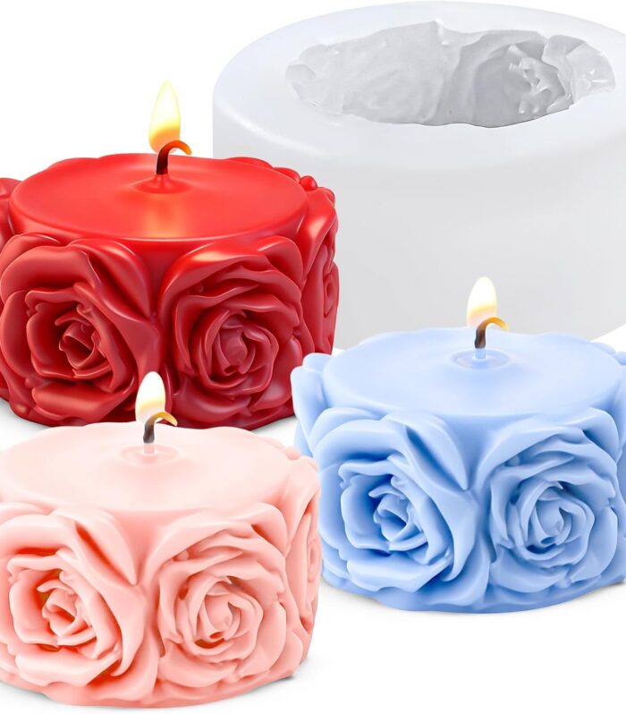 Rose Flower Column Round candle mould