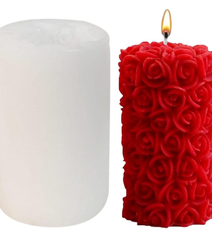 Rose Pillar Flower Candle Mould