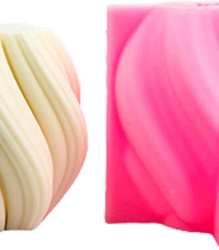 Wave Twisted Candle Mold - Medium White