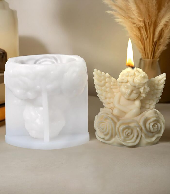3D Rose Angel Candle Silicone Mold A