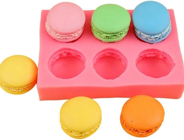 6-Cavity 3D Macaroon Macaron Mold - White