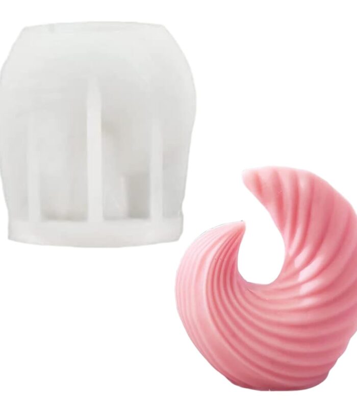 Abstract Wave Taper Swirl Candle Mold