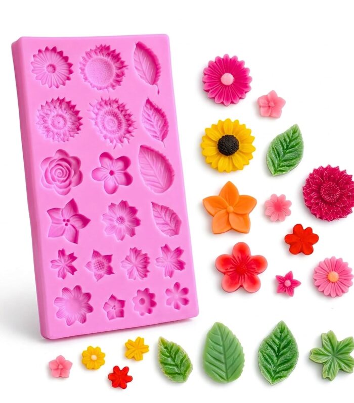 Daisy Flower Leaf Mold - 20 Cavity White