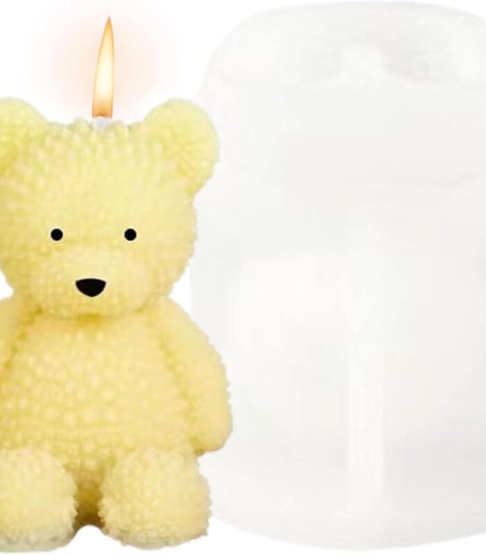 Teddy Bear WIth Fur Shape Candle Mold