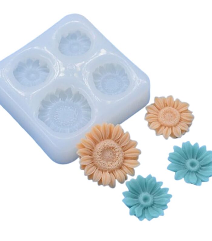 Sunflower Daisy Shape Silicone Mold - 4 Cavity