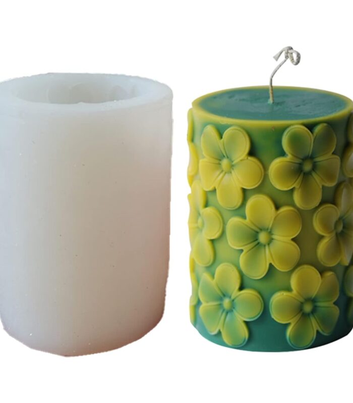Embossed Butterfly Frangipani Cylinder Candle Molds