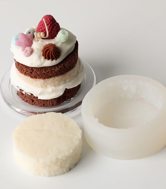 Round Fluffy Cake Bread Candle Mold B