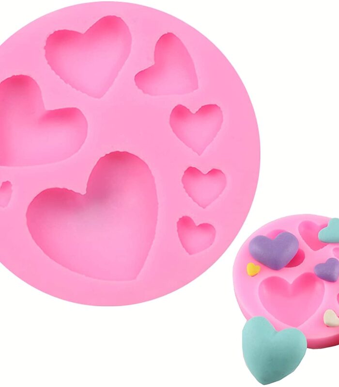 8 Cavity Silicone Heart Mould Small - WHITE