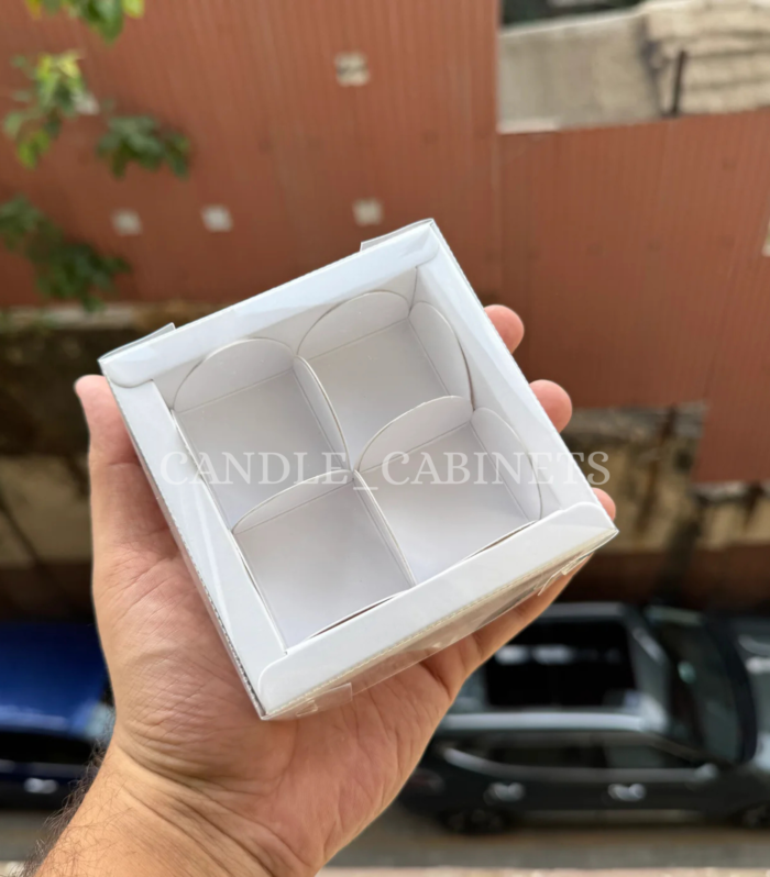 4 Cavity Premium Chocolate Box - (White)