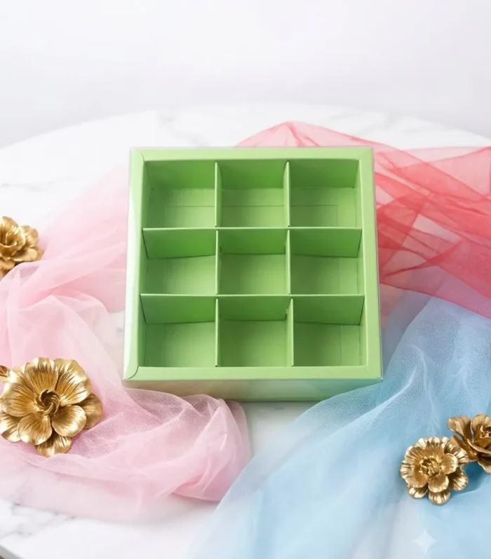 9 cavity box green - Chocolate box, Candle Box