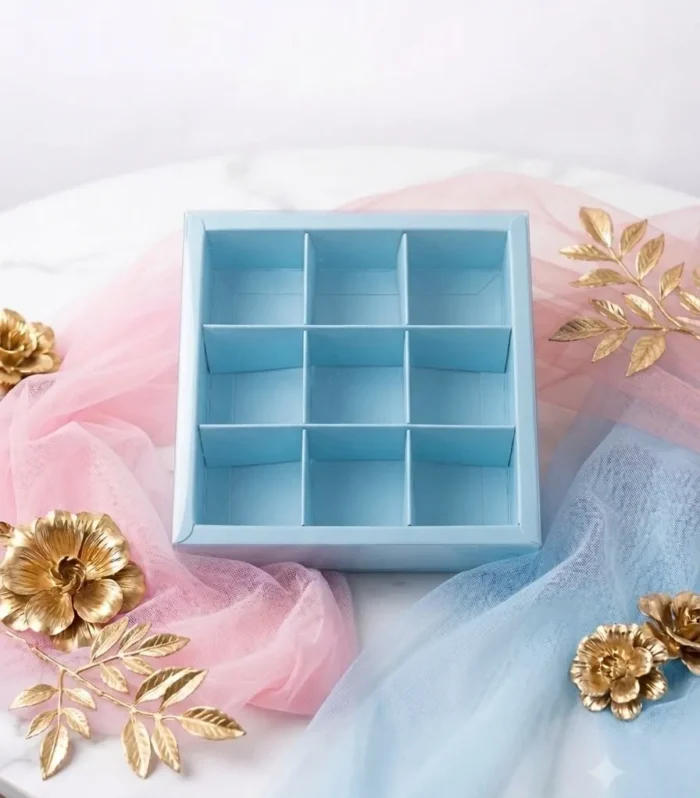 10 pc 9 cavity Blue - Chocolate box, Candle Box