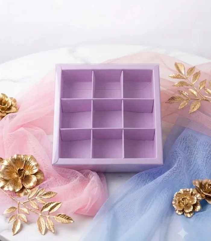 10 pc 9 cavity box purple - Chocolate box, Candle Box