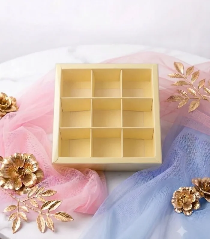 10 pc 9 cavity yellow box - Chocolate box, Candle Box