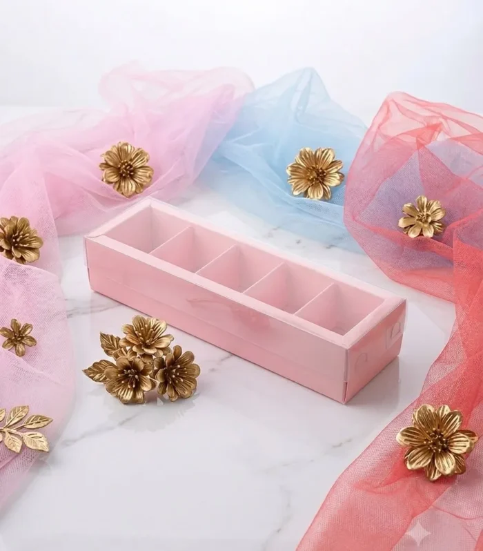 5 Cavity box Pink - Chocolate box, Candle Box