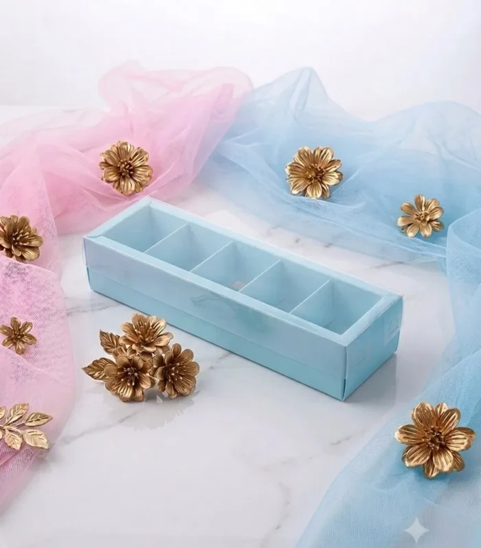 5 Cavity box Blue- Chocolate box, Candle Box
