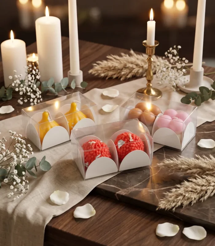 PVC Box - 2 Cavity, Candle Packing Box - 10Pcs