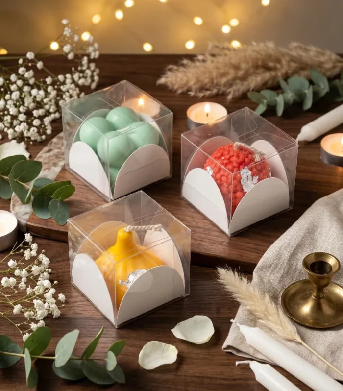 PVC Box - 1 Cavity, Candle Packing Box - 10Pcs
