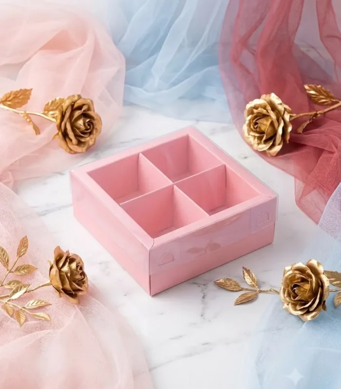 4 Cavity Pink, Chocolate, Candle Packing Box - 10 pc