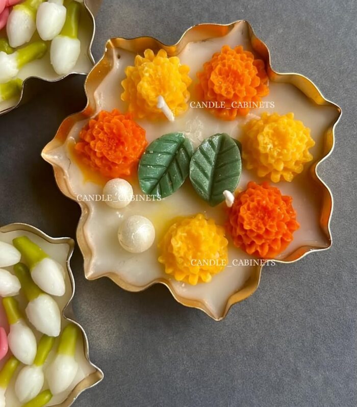 CANDLE CABINETS 4.5" Marigold Flower Urli Scented Candle