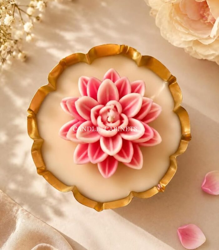 CANDLE CABINETS 6.5" Pink Lotus Urli Candle